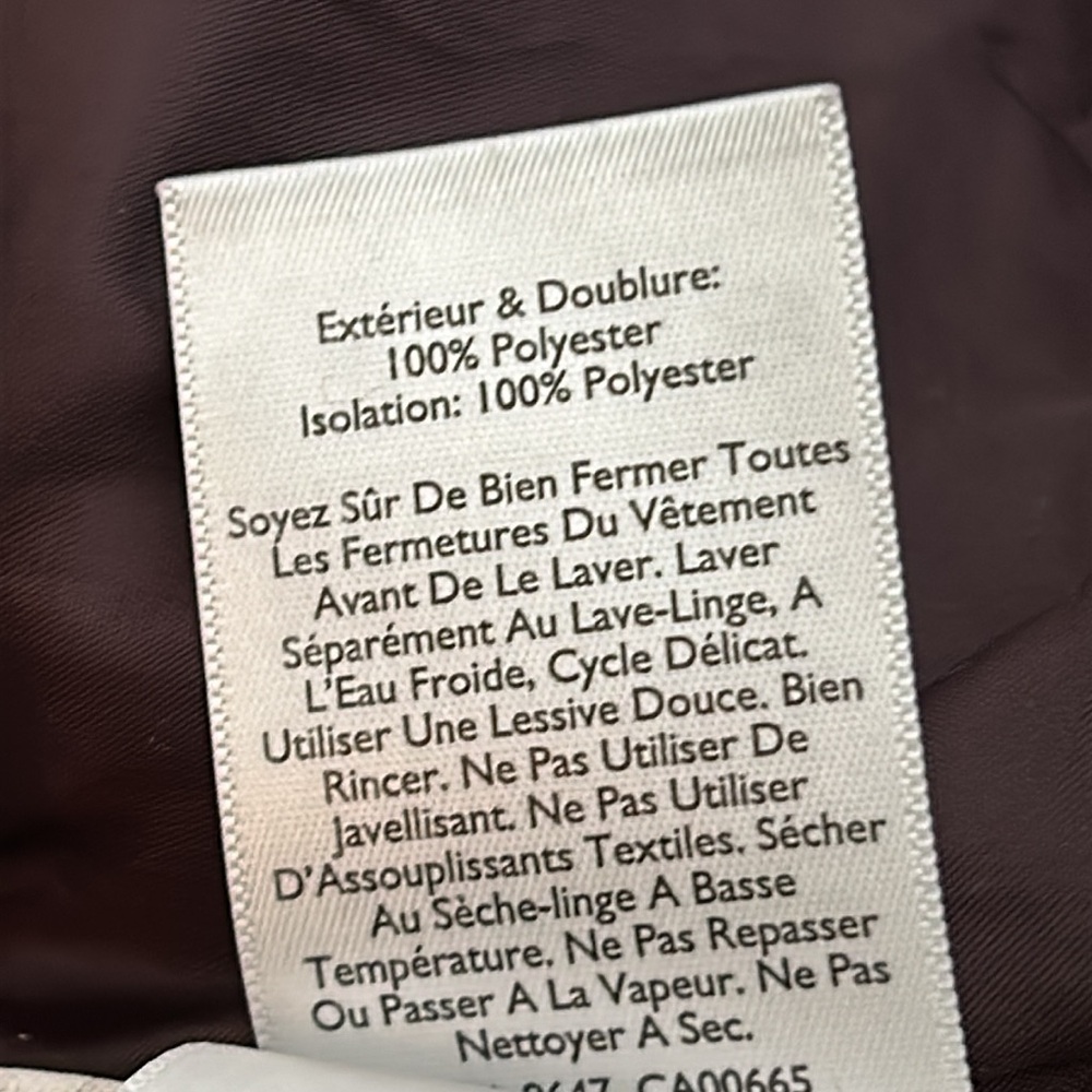 Eddie Bauer Quilted Jacket Coat Full Zip Insulated Pockets size large burgundy - Picture 14 of 15